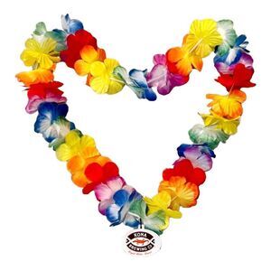 Hawaiian Lei Multicolor‎ Ruffled Flower Garland Necklace Tropical Kona Brewing